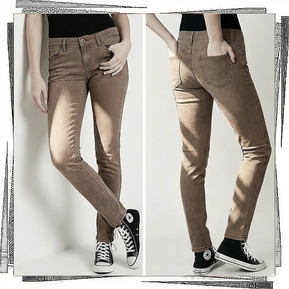 Skinny Jeans in Mocha / Dusty Maroon (25) by Free People